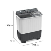 Lavadora Semi Automática Frigidaire 9kg Fwtm09m3btw Con Bomba Blanca